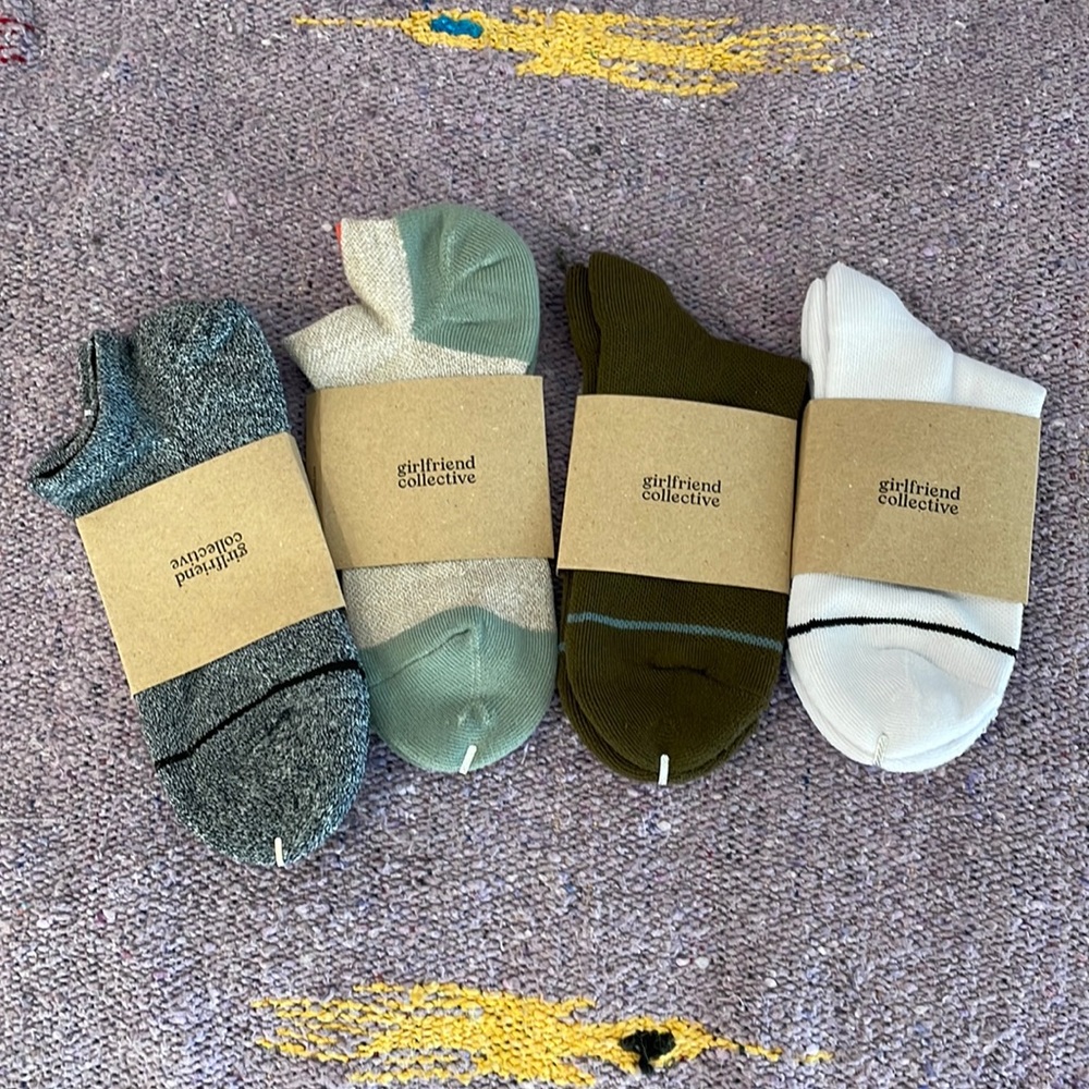 Girlfriend Collective, assorted socks.